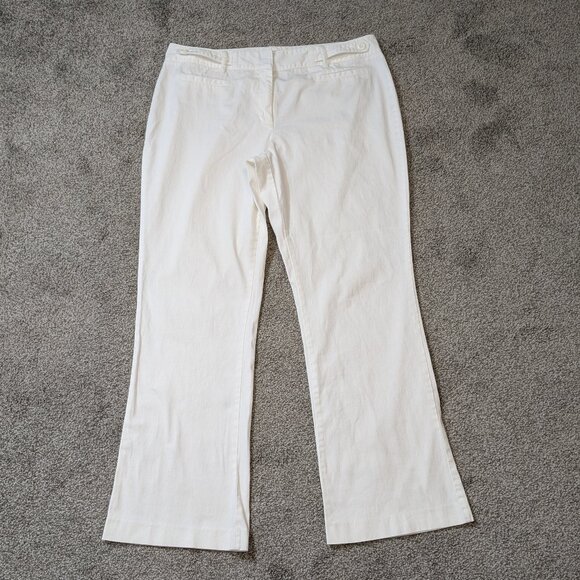 CATO White Lightweight Stretch Cotton Mid-Rise Bootcut Pants; Size 14 - Picture 1 of 5